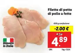 Lidl Filetto di petto di pollo a fette offerta