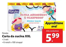 Lidl Floralys Carta da cucina XXL offerta