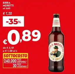 Bennet Birra MORETTI offerta