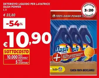 Bennet Detersivo liquido per lavatrice DASH POWER offerta