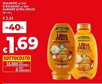 Bennet Shampoo o balsamo GARNIER ULTRA DOLCE offerta