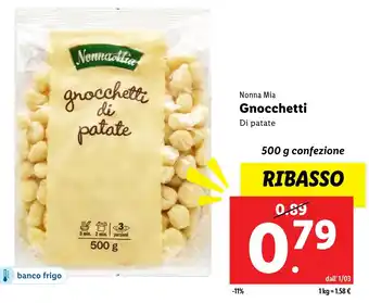 Lidl Nonna mia gnocchetti di patate confezione offerta