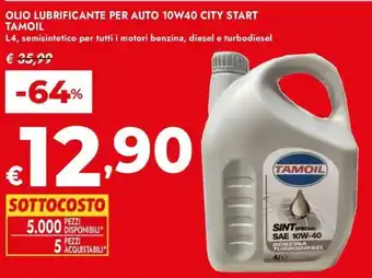 Bennet OLIO LUBRIFICANTE PER AUTO 10W40 CITY START TAMOIL offerta