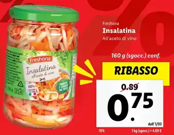 Lidl Freshona insalatina all'aceto di vino offerta