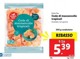 Lidl Ocean sea code di mazzancolle tropicali offerta