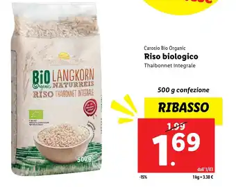 Lidl Carosio bio organic riso biologico offerta