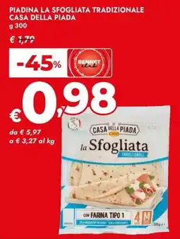 Bennet Piadina la sfogliata tradizionale CASA DELLA PIADA offerta