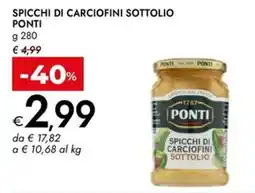 Bennet Spicchi di carciofini sottolio PONTI offerta