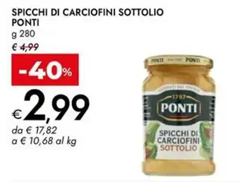 Bennet Spicchi di carciofini sottolio PONTI offerta