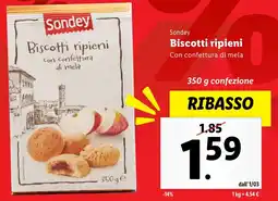 Lidl Sondey biscotti ripieni con confettura di mela offerta