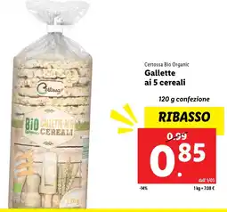 Lidl Certossa bio organic gallette ai 5 cereali offerta