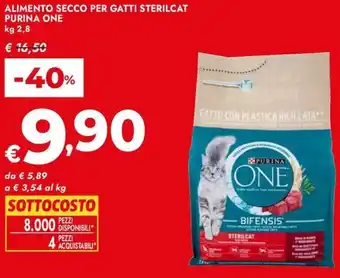 Bennet Alimento secco per gatti sterilcat purina one offerta