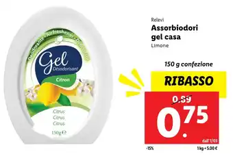 Lidl Relevi Assorbiodori gel casa Limone offerta