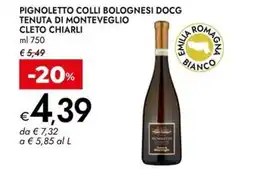 Bennet Pignoletto colli bolognesi docg tenuta di monteveglio cleto chiarli offerta