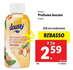 Lidl Doussy profuma bucato argan offerta