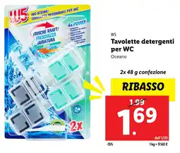 Lidl W5 tavolette detergenti per wc oceano offerta