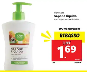 Lidl Cien nature sapone liquido offerta