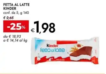 Bennet Fetta al latte KINDER offerta