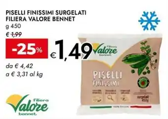 Bennet Piselli finissimi surgelati filiera valore BENNET offerta