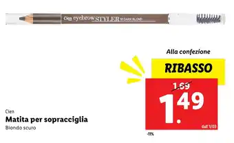 Lidl Cien matita per sopracciglia Biondo scuro offerta