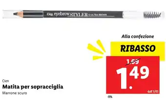 Lidl Cien matita per sopracciglia marrone scuro offerta