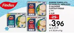 Bennet Burger surgelato di nasello, merluzzo o salmone CAPITAN FINDUS offerta