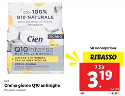 Lidl Cien crema giorno q10 antirughe offerta