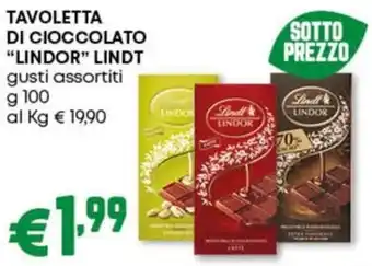 Pam Tavoletta di cioccolato "LINDOR" LINDT offerta