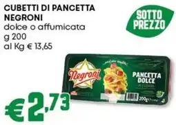 Pam Cubetti di pancetta NEGRONI offerta