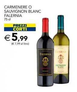 Esselunga Carmenere o sauvignon blanc FALERNIA offerta