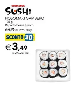 Esselunga Esselunga sushi hosomaki gambero offerta