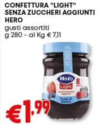 Pam Confettura "light" senza zuccheri aggiunti HERO offerta