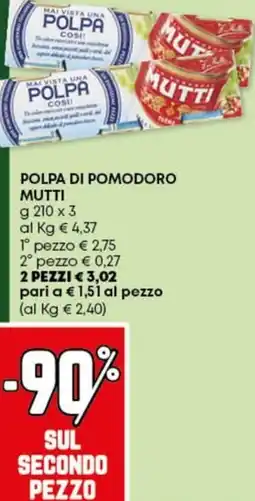 Pam Polpa di pomodoro MUTTI offerta