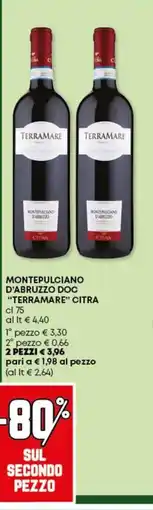 Pam Montepulciano d'abruzzo doc "terramare" CITRA offerta