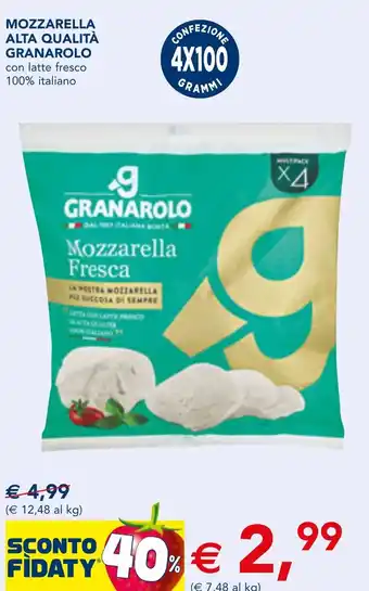 Esselunga Mozzarella alta qualità GRANAROLO offerta