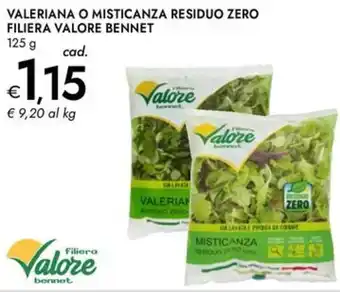 Bennet Valeriana o misticanza residuo zero filiera valore bennet offerta