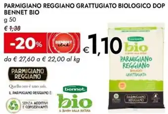 Bennet Parmigiano reggiano grattugiato biologico dop bennet bio offerta