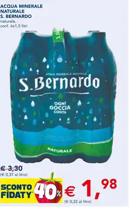 Esselunga Acqua minerale naturale S. BERNARDO offerta