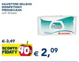 Esselunga Salviettine milleusi disinfettanti FRESH&CLEAN offerta