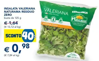 Esselunga Insalata valeriana naturama residuo zero offerta