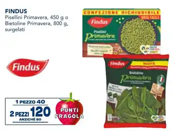 Esselunga FINDUS Pisellini Primavera o Bietoline Primavera, surgelati offerta