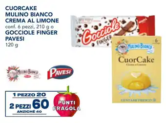 Esselunga Cuorcake mulino bianco crema al limone o gocciole finger PAVESI offerta