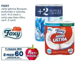 Esselunga FOXY carta igienica Bouquet, profumata e colorata offerta