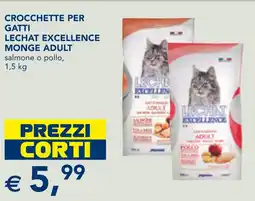 Esselunga Crocchette per gatti lechat excellence MONGE ADULT offerta