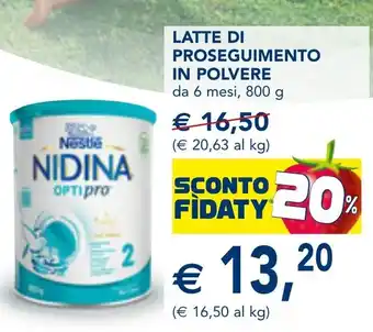 Esselunga Latte di proseguimento in polvere offerta