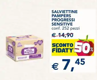 Esselunga Salviettine pampers progressi SENSITIVE offerta