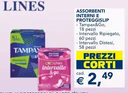 Esselunga Assorbenti interni e proteggislip TAMPAX offerta