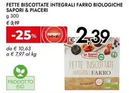 Bennet Fette biscottate integrali farro biologiche sapori & piaceri offerta