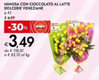 Bennet Mimosa con cioccolato al latte dolcerie veneziane offerta