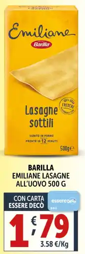 Deco Supermercati BARILLA Emiliane lasagne all'uovo offerta